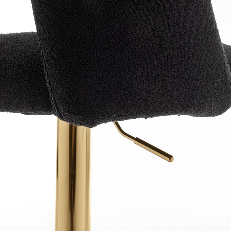 Best Quality Furniture Adjustable Textured Fabric Barstools with Chrome Finish Base (Set of 2)