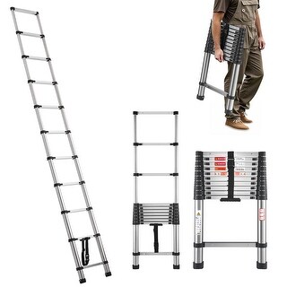 Removable Riser Ladder UIMOSO Telescoping Ladder, Stainless Steel Lightweight Extension Ladder ...