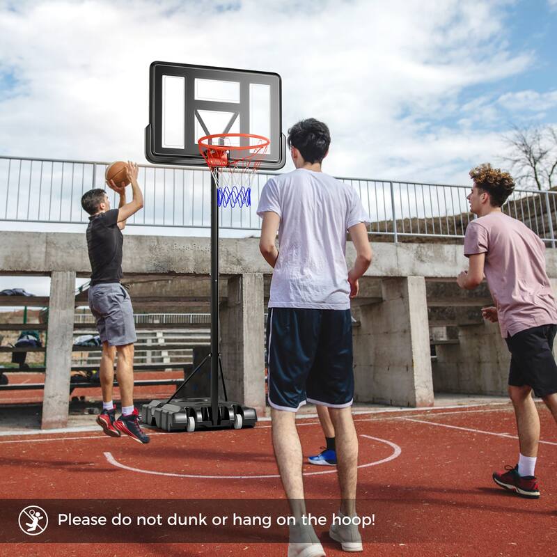 Gymax 4.4-10 FT Portable Basketball Hoop w/ 44'' Shatterproof