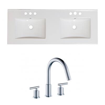 American Imaginations 48-in. W 3H8-in. Ceramic Top Set In White Color
