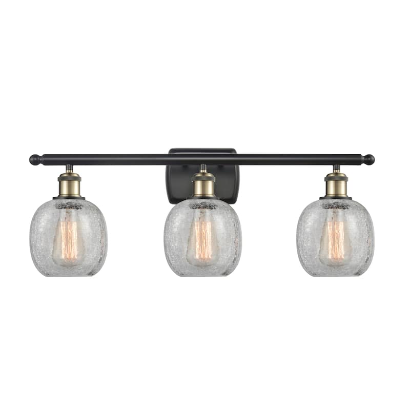 Innovations Lighting Belfast 3 Light 26" Wide Bathroom Vanity Light - Black Antique Brass / Clear Crackle