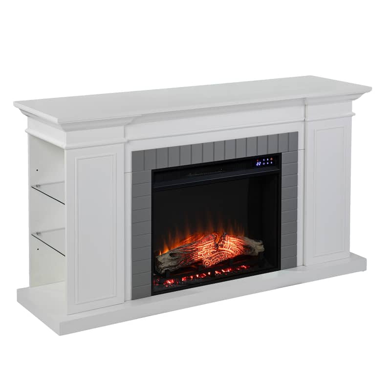 SEI Furniture Repetto Transitional White Wood Electric Fireplace
