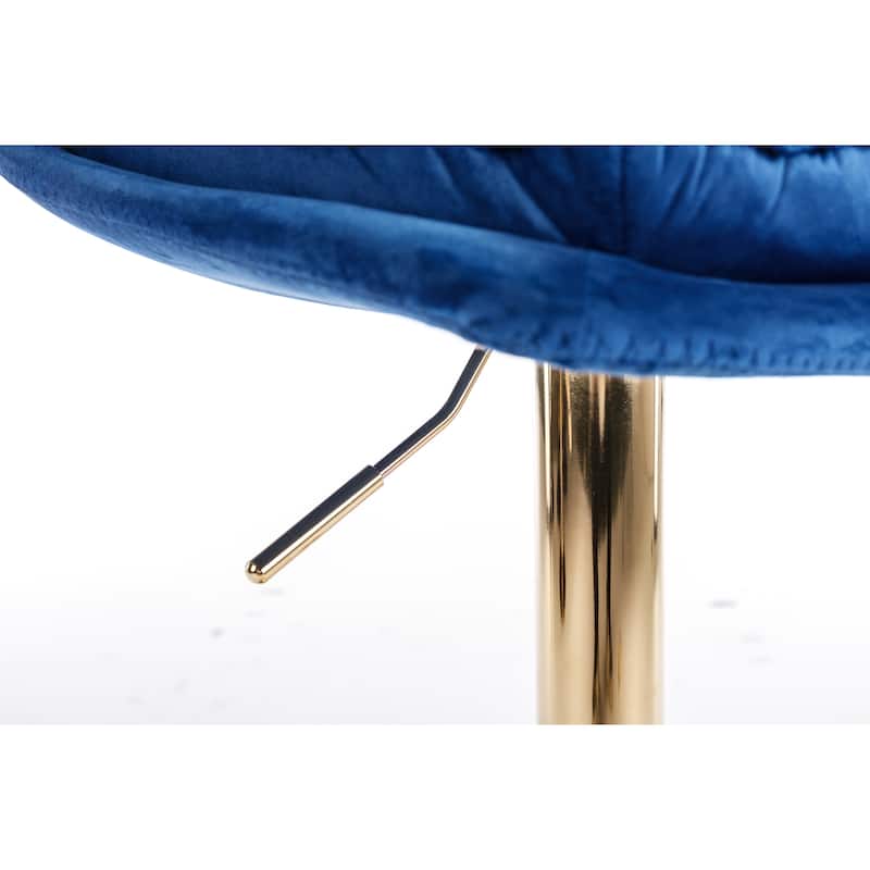 Ostweer Furniture Set of 2 Velvet Simple Bar Stoo - Blue