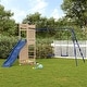 preview thumbnail 13 of 21, vidaXL Swing Set Outdoor Backyard Wooden Playground Equipment for Kids Age 3-8 124.4" x 137.4" x 81.5" Pine