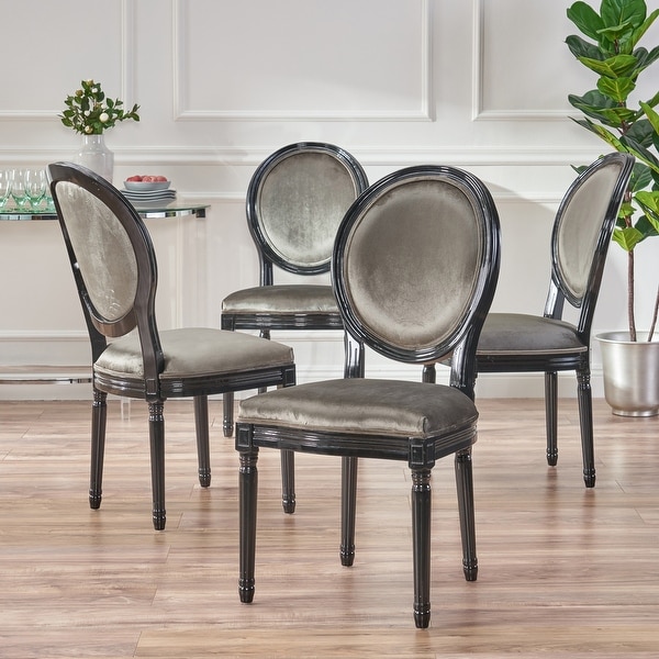 Phinnaeus Contemporary Velvet Dining Chairs Set of 4 by
