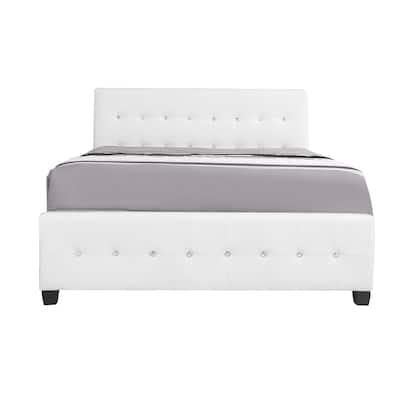 Jewel Tufted Queen Panel Bed - 88" - White