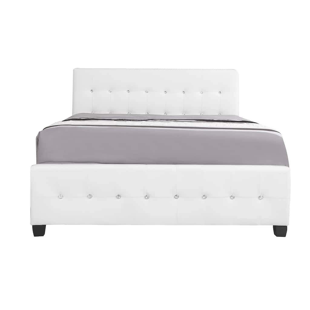 Jewel Tufted Queen Panel Bed - 88" - White
