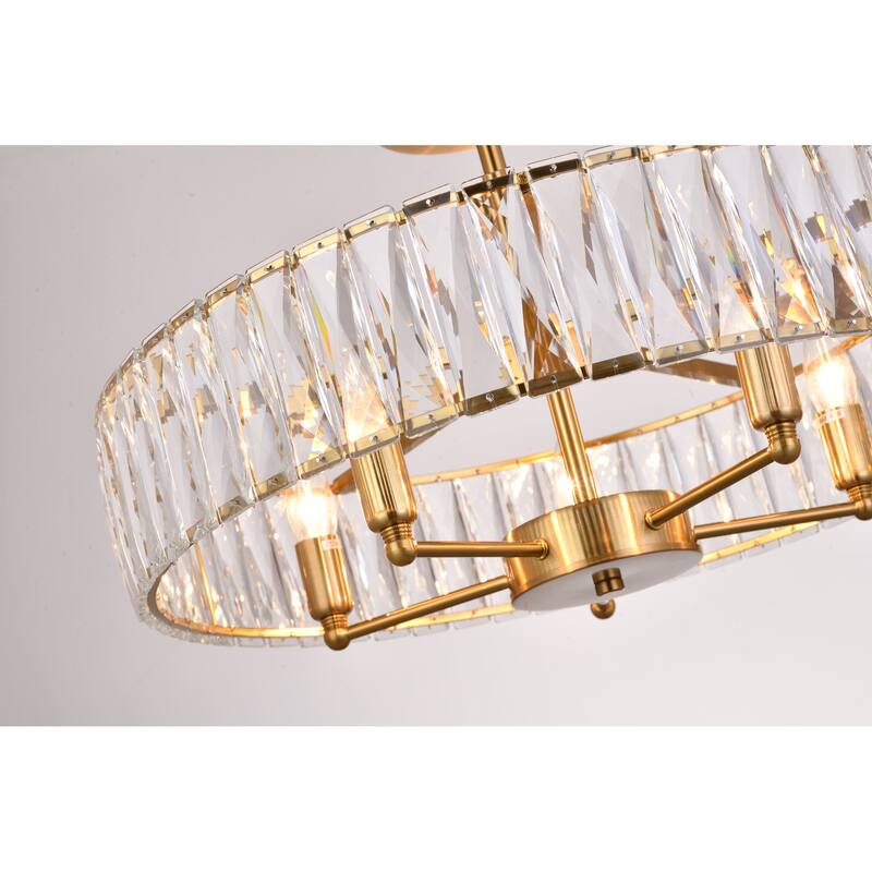 5-Light Gold Chandelier With Clear Crystals