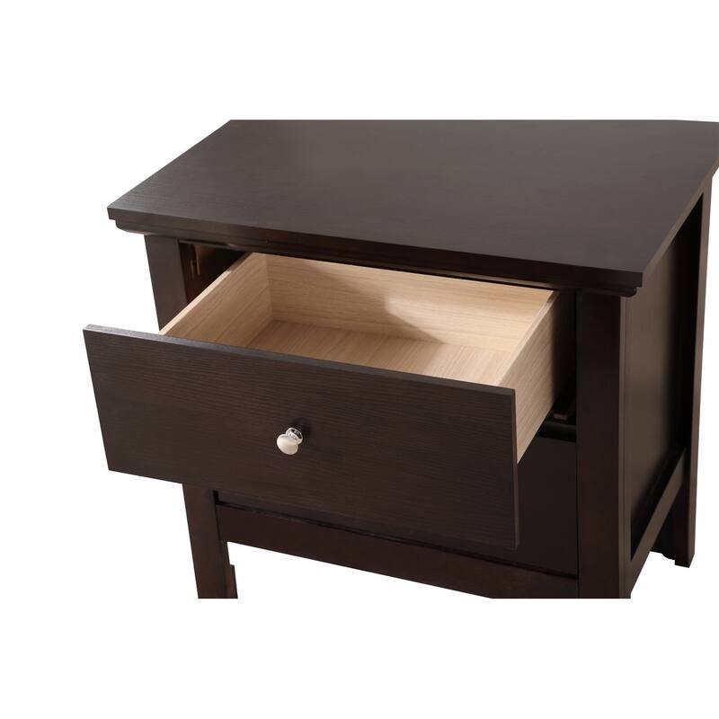 2-Drawer Rectangular Nightstand - 24" - Brown