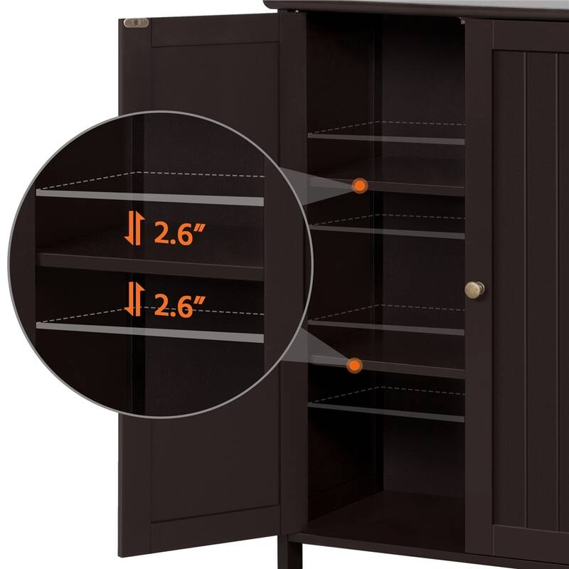 Yaheetech Floor Cabinet with 2 Doors, 2 Adjustable Shelves