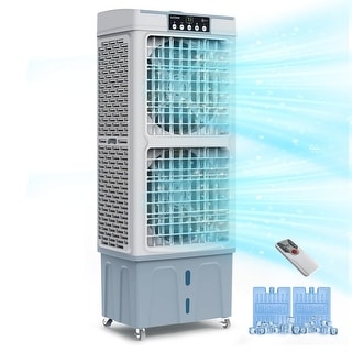 Commercial Portable Evaporative 3-in-1 Cooling Fan Double Tower Oscillating Fan With 9.3 Gal Water Tank