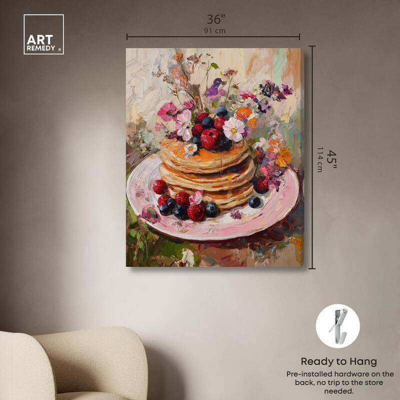 Raspberry Pancakes II Canvas by Art Remedy, Gallery Wrapped