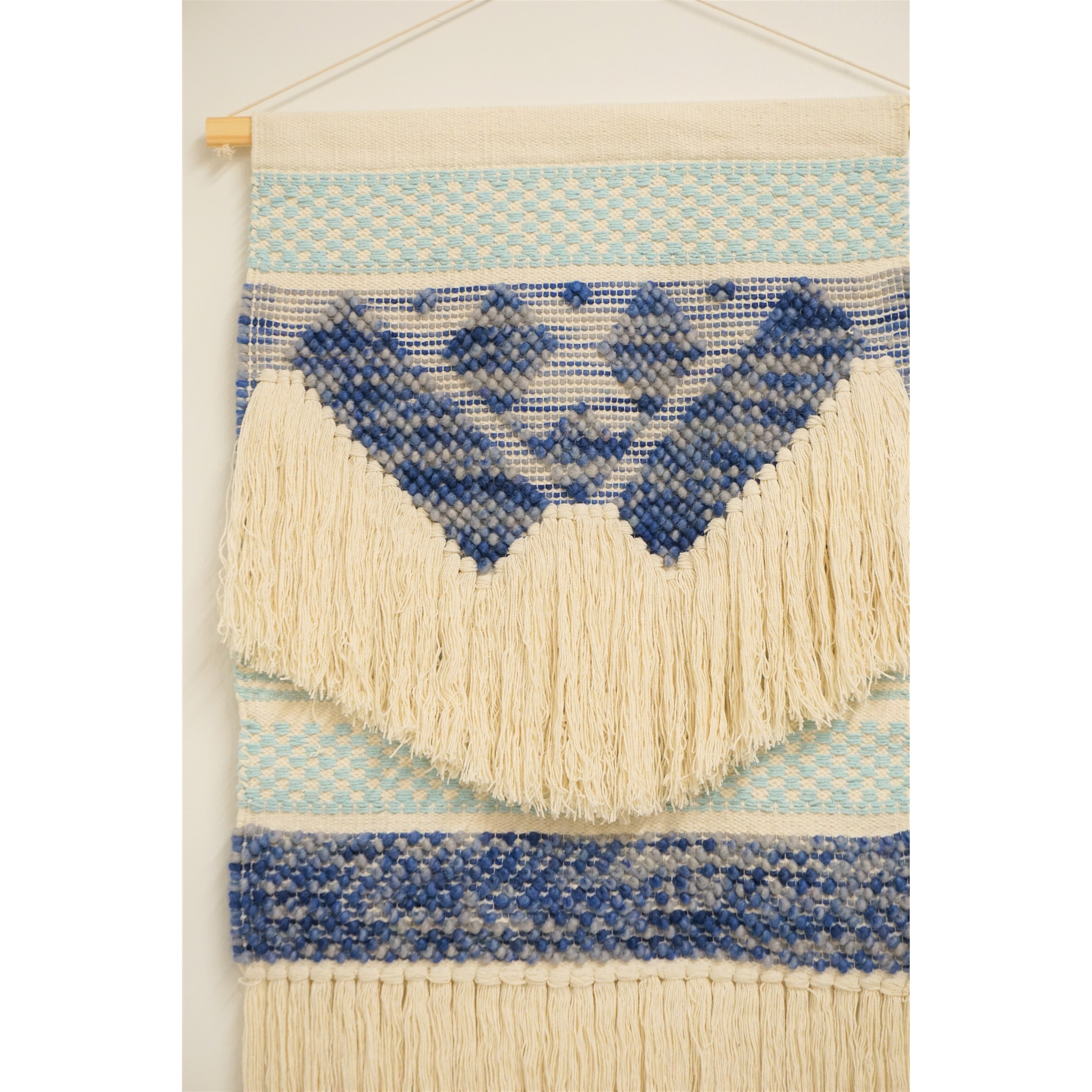 Home&Manor Wool and Cotton Large Macrame Wall Hanging with Rod Included -  Exact Size - On Sale - Bed Bath & Beyond - 32683776