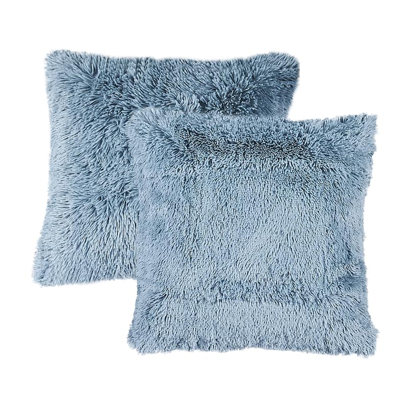 Halsted Shaggy FauxFur Decorative Throw Pillow Cover Set, NO INSERT