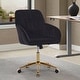 preview thumbnail 22 of 81, Adjustable Velvet Office Chair with Wheels, Ergonomic Swivel Study Desk Chair, Upholstered Task Chair with Backrest Seat - N/A