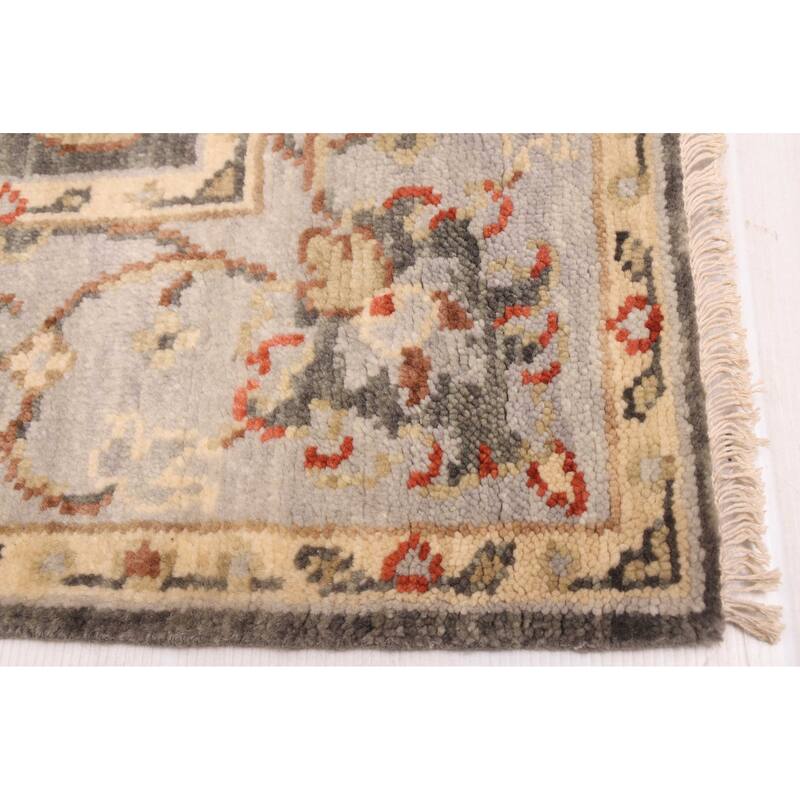 ECARPETGALLERY Hand-knotted Modern Oushak Dark Grey Wool Rug - 5'1 x 7'11