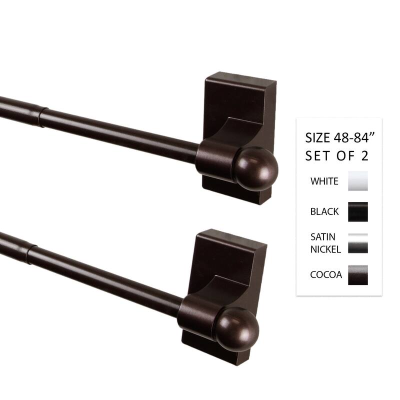 InStyleDesign 7/16 inch dia. Magnetic Rod 48-84 inch long (Set of 2) - 48 to 84 inches - Cocoa