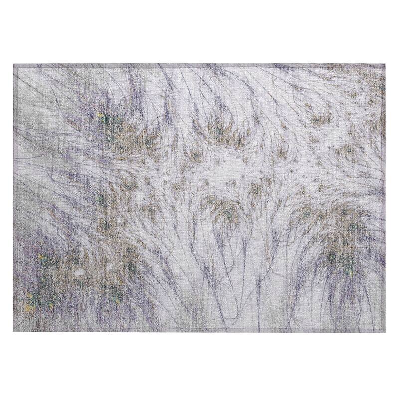 Machine Washable Indoor/ Outdoor Modern Cheraw Chantille Rug