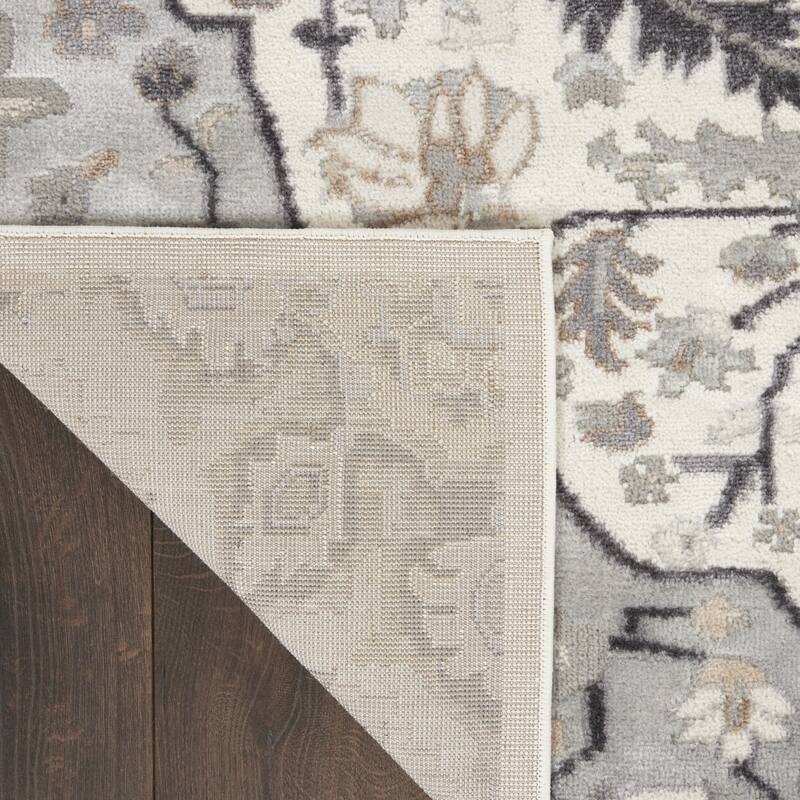 Power Loomed Abstract Floral Traditional Non Skid Low Pile Area Rug - 144' X '26' X '0.25