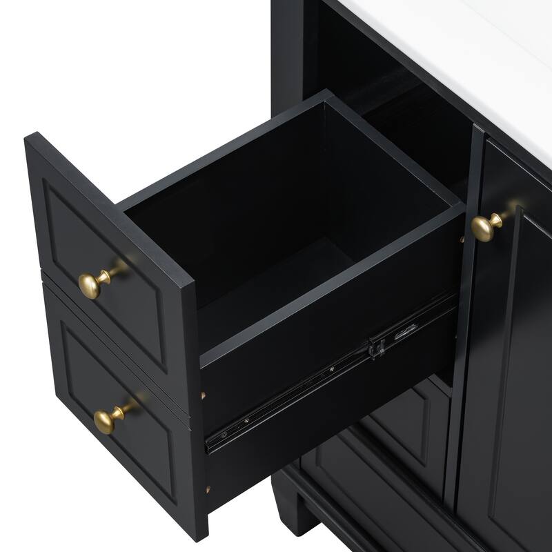 Bathroom Vanity with Sink,Shelf and Drawers