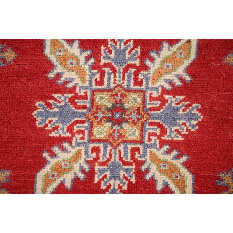 Kazak Accent Rug Hand-Knotted Oriental Wool Carpet - 3'4"x 4'10"