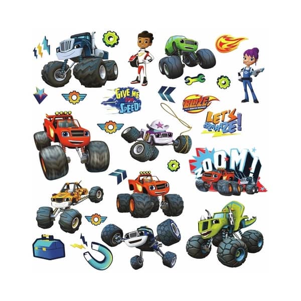 RoomMates RMK3119SCS Variable Sized - Blaze and the Monster Machines -  Self-Adhesive Repositionable Vinyl Wall Decal - Set of 28 - Bed Bath &  Beyond - 16082865