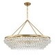 preview thumbnail 2 of 4, Calypso 8 Light Crystal Teardrop Vibrant Gold Chandelier - 40'' W x 25.75'' H - 40'' W x 25.75'' H