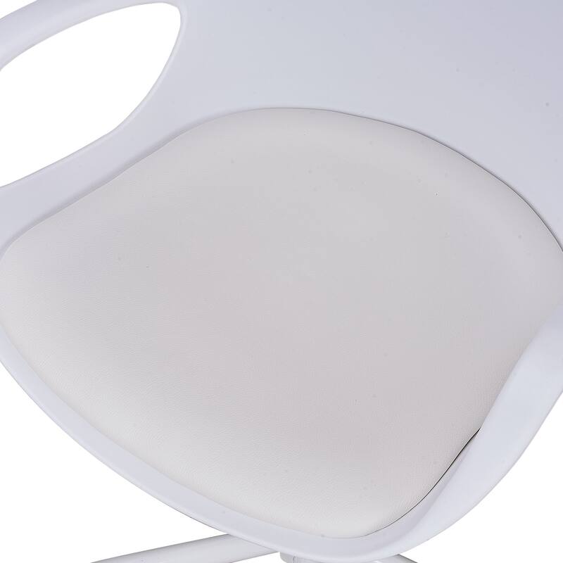 Upholstered Office Chair with Adjustable Height Support Desk Chair Computer Ergonomic Chair with Armrest PU Leather