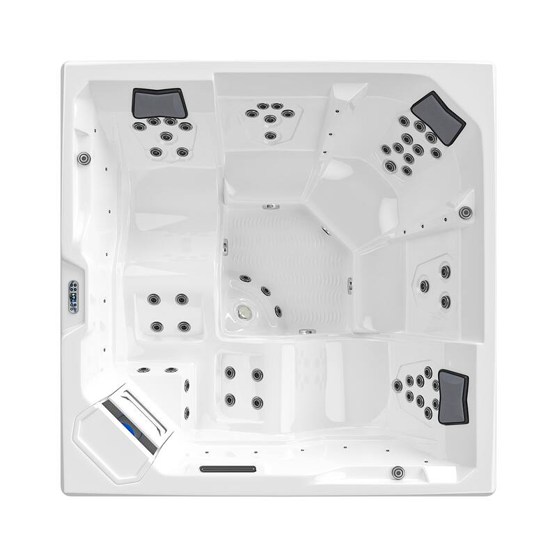 Patiowell 4-Person 41 Jets Hot Tub with Digital Control System-The Fresh Water System and LED Lighting-Intelligent