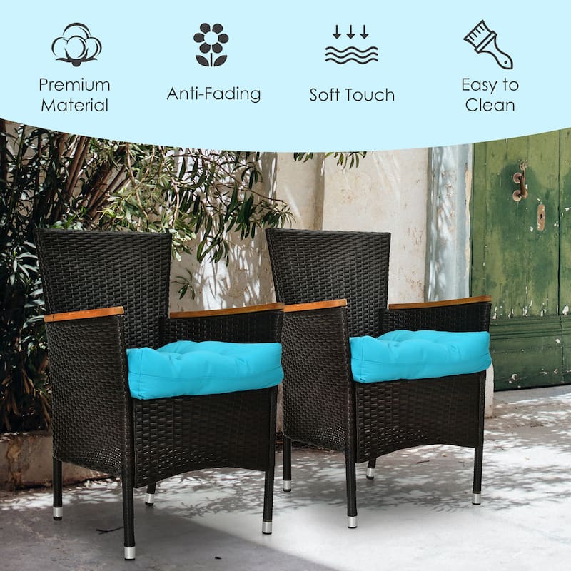 Costway 2 PCS 21'' x 21'' Patio Chair Seat Cushion Pads Indoor/Outdoor