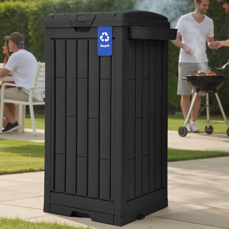 Moasis 31/76 Gallon Resin Outdoor Patio Trash Can