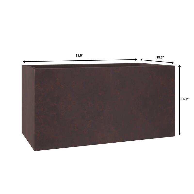 Bloom Rectangular Planter in Fiberstone and MgO Clay for Indoor Outdoor