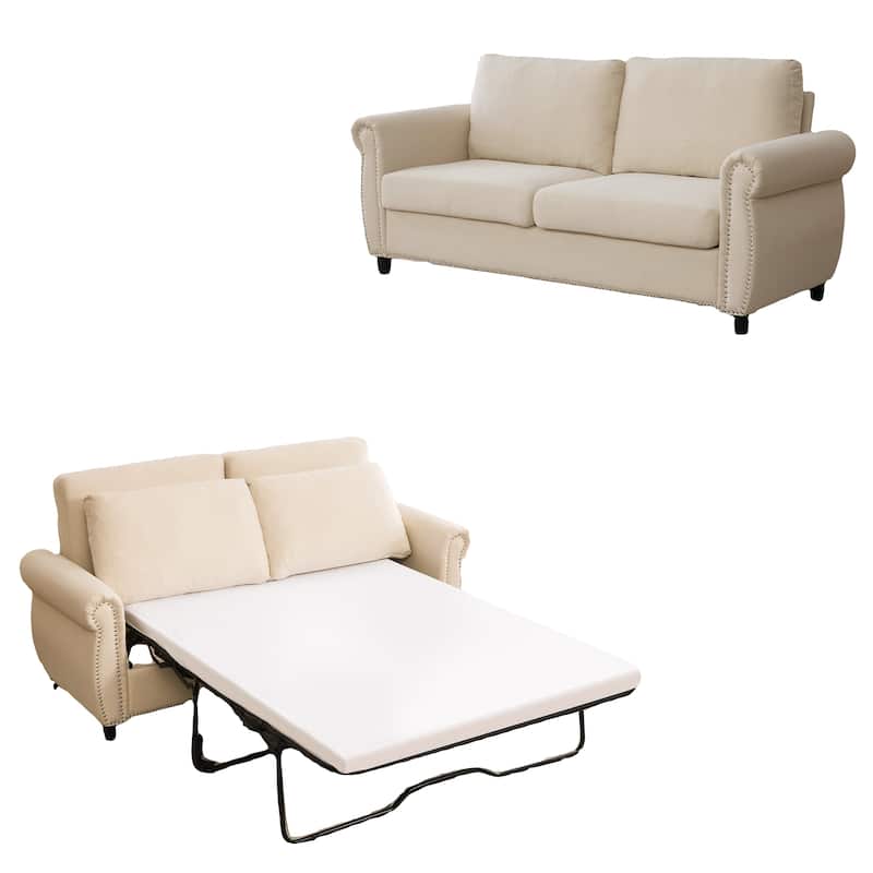 Pull Out Couch with Mattress, Sleeper Sofa Daybed, Upholstery Sectional Loveseat Convertible Sofa Bed