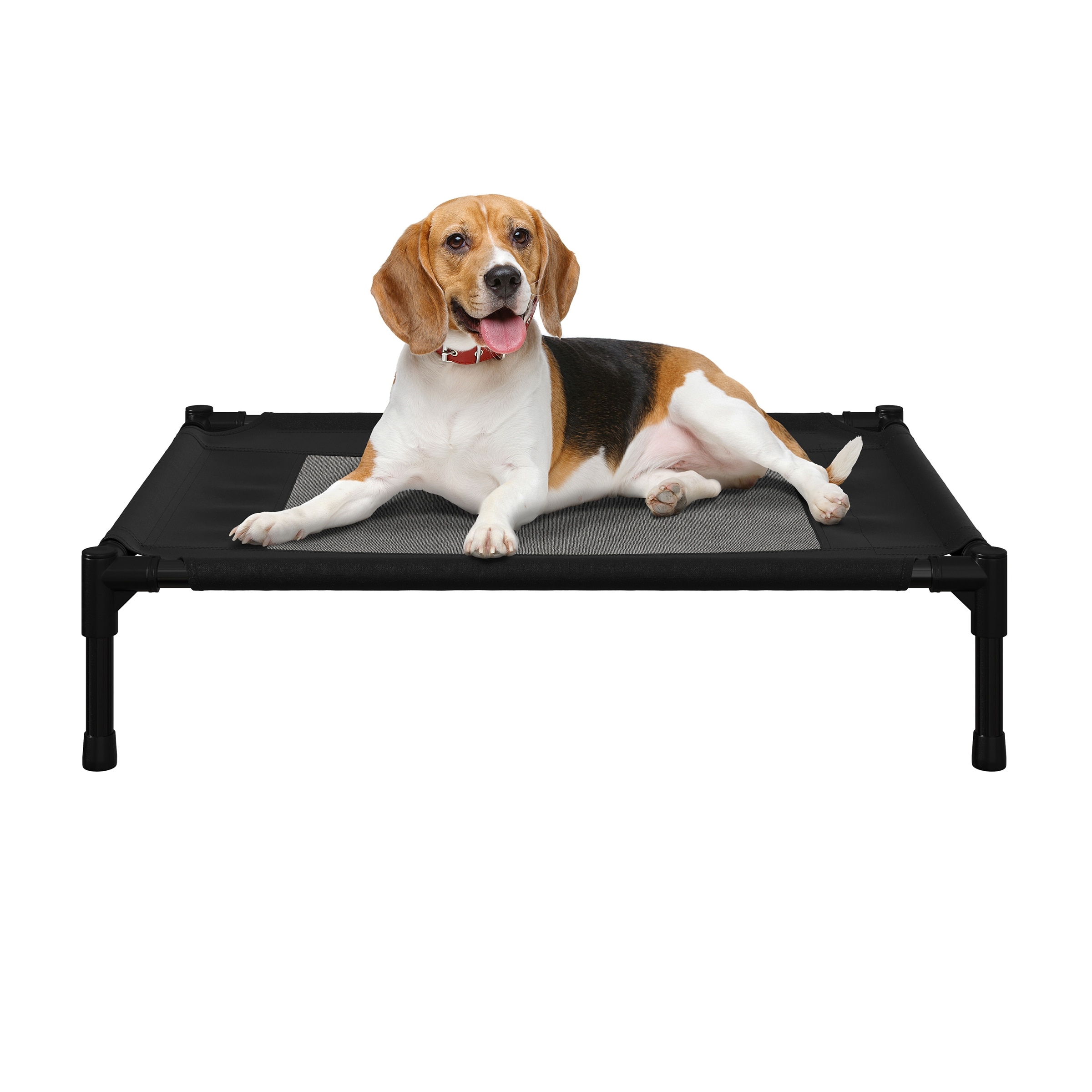 PawHut 44 Cooling Elevated Dog Bed, Foldable Raised Pet Cot, with Breathable Mesh, Indoor Outdoor Use, for Small & Medium Dog, Black