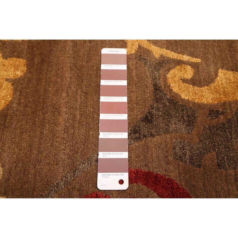 ECARPETGALLERY Hand-knotted Opulence Brown Silk, Wool Rug - 9'1 x 11'11