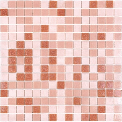 Apollo tile 12" x 12" Mingles Glossy Peach Pink Glass Tile (20 sq ft/case) - 20 Pack