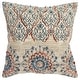 preview thumbnail 2 of 3, Rizzy Home Beige, Rust, and Blue Hand-crafted Medallion Throw Pillow, 20x20
