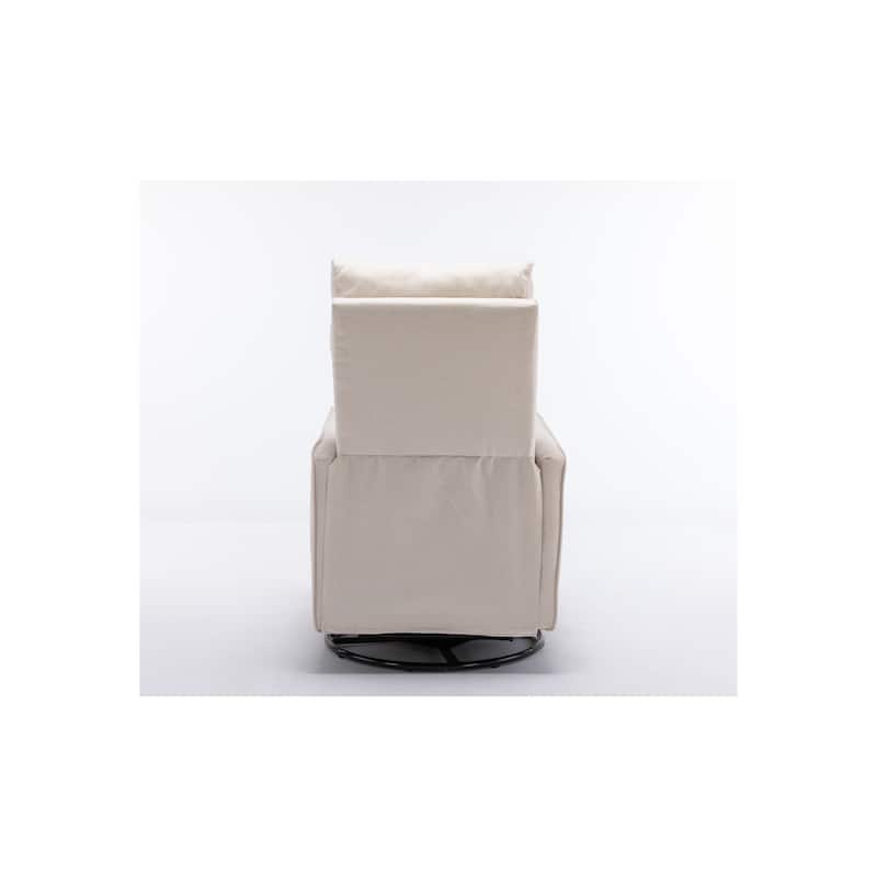 Cotton Linen Fabric Swivel Rocking Chair