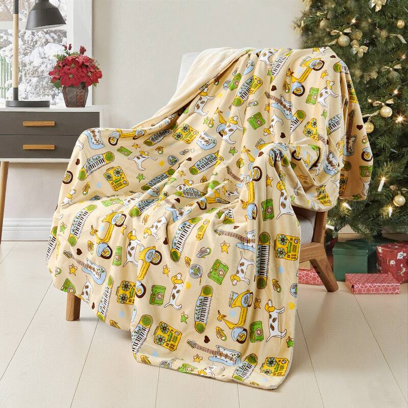 Printed Microplush Novelty Throw