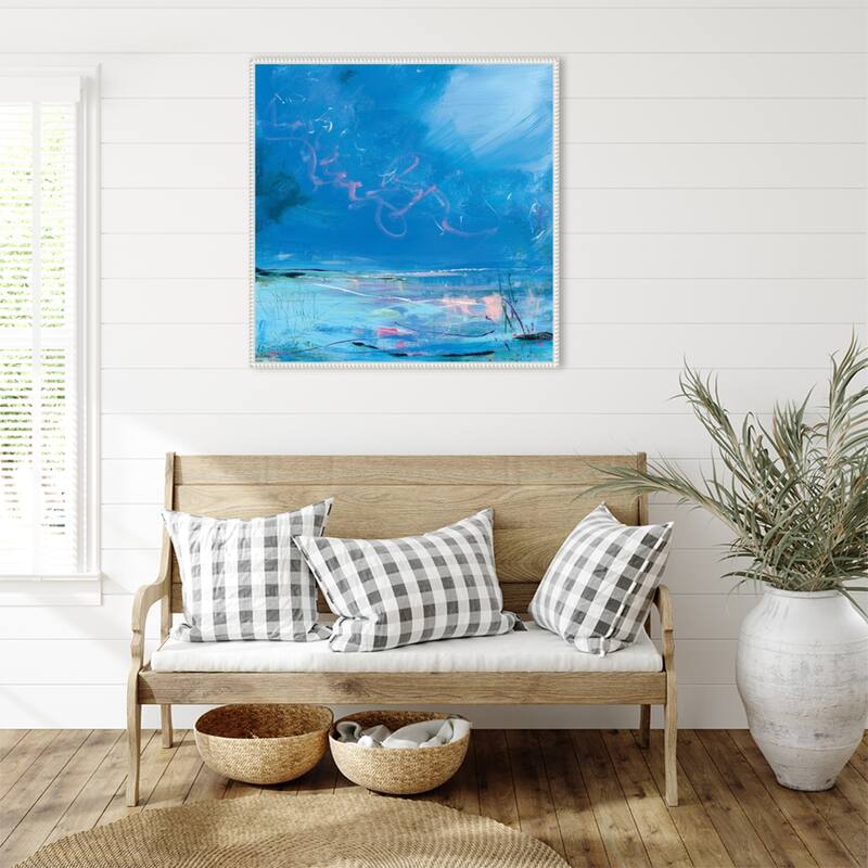 Kinds of Blue by Lesley Birch Framed Canvas Wall Art Print