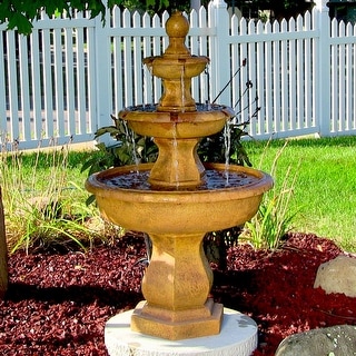3 Tier Tropical Outdoor Water Fountain Backyard Garden Feature 40 Overstock 11594679