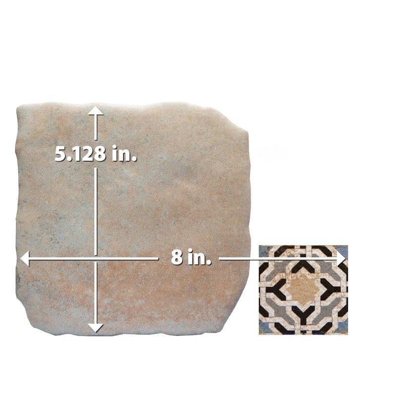 Merola Tile Benisa Marelle Teja with Paladio Taco 5-7/8" x 8" Porcelain Floor and Wall Tile - Case (72 Tiles)