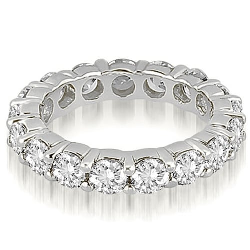 Classic 4.80 cttw 14K White Gold Round Cut Share-Prong Diamond Eternity Ring HI,SI1-2