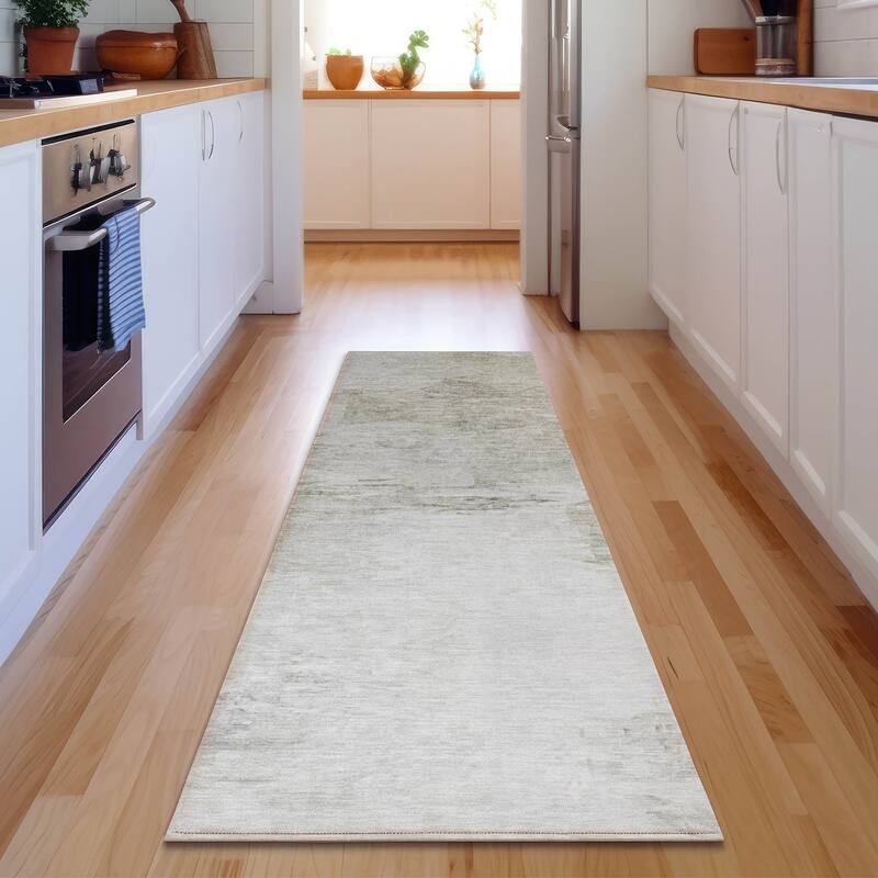 Premium Washable Super Soft Watercolor Mayfield Rug - Ivory - 2' 3" x 7' 6"