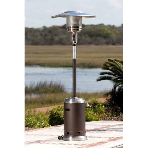 Shop Fire Sense 61185 Mocha And Stainless Steel Commercial Patio Heater Overstock 19808316