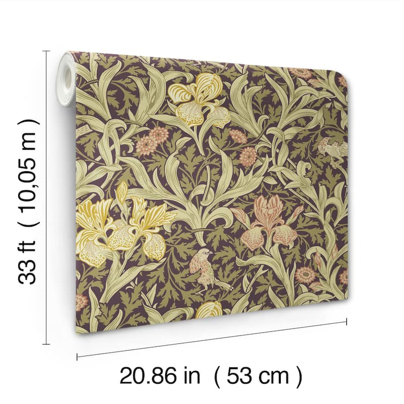 Iris Plum Wild Gardens Wallpaper