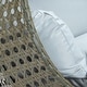 preview thumbnail 91 of 128, LeisureMod Modern 2-Person Egg Hanging Swing Chair with Beige Wicker, Oxford Fabric Cover, Patio Hammock Lounger and Cushions