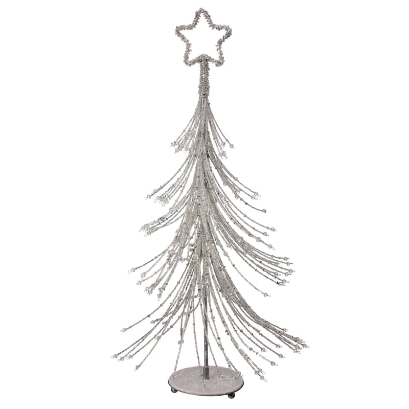 20" Glitter With Bead And Star Tree