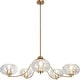 preview thumbnail 12 of 16, Modern Glam Gold 5-Light Oversized 41.5 in. W Chandelier with Textured Colored Art Glass Shade for Dining Room Bedroom