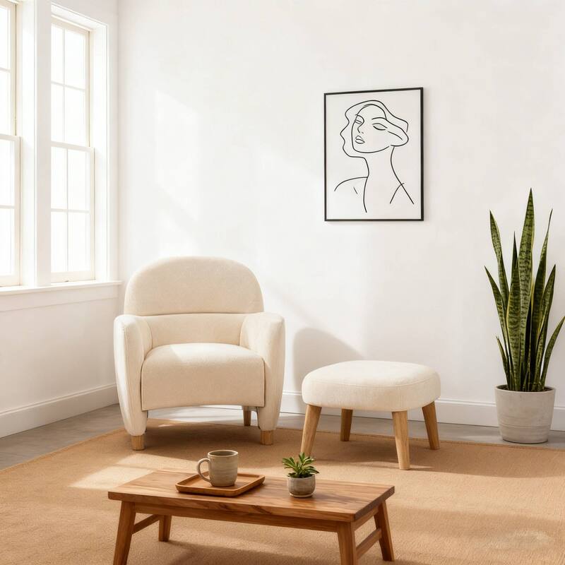 Sofa Chair Leisure Chair with Removable Ottoman, Side Chair Club Chair Upholstered Chair Office Chair